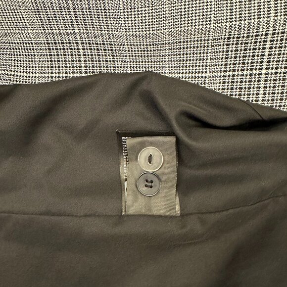 H&M Checked Pattern Double-Breasted Midi-Length Blazer Jacket (Grey/Black/White) - Picture 15 of 16